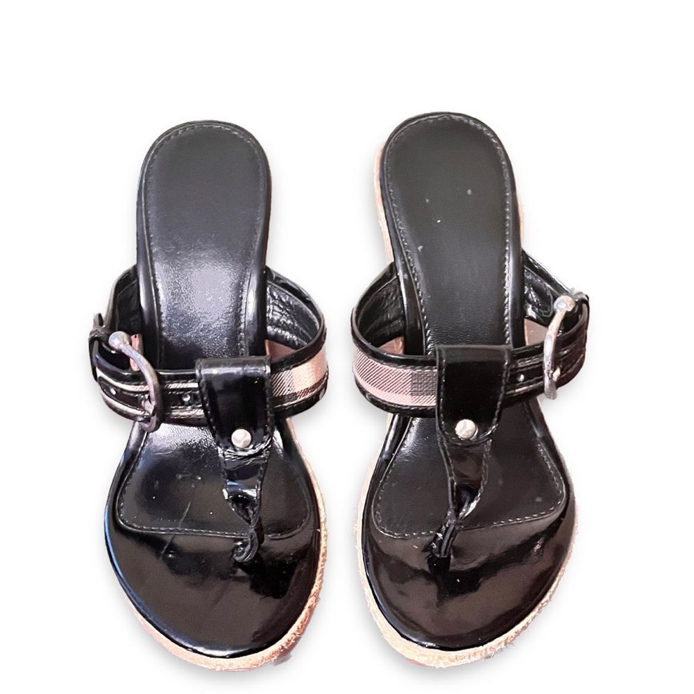 Burberry Nova Check Platform Heels | Jute Trim | Size 35